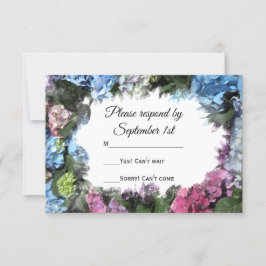 Hydrangea Flowers Wedding RSVP Response Kaartje
