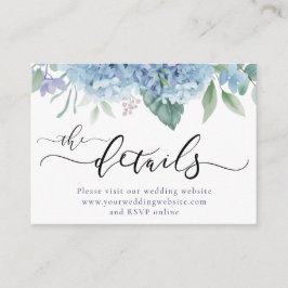 Hydrangea flowers Wedding Website Informatiekaartje