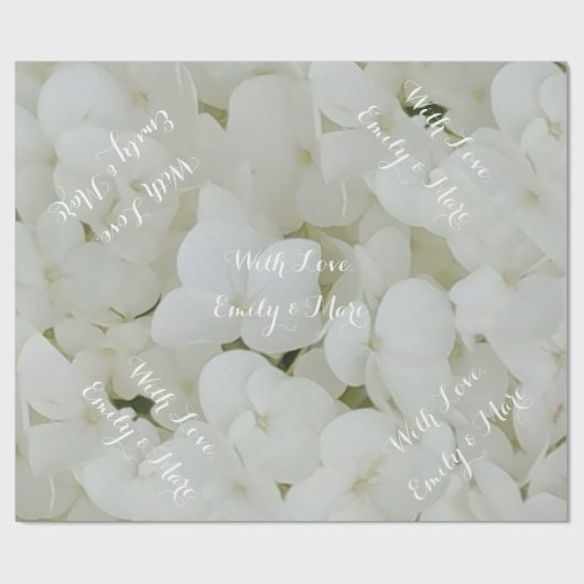 Hydrangea Flowers White Floral Romantic Bridal Cadeaupapier (Vlak)