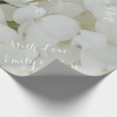 Hydrangea Flowers White Floral Romantic Bridal Cadeaupapier (Hoek)