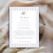Hydrangea Formal Stripes Coastal Wedding Details Informatiekaartje