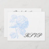 Hydrangea FORMELE WEDDINGINVITATIE RSVP Kaartje (Voorkant / Achterkant)