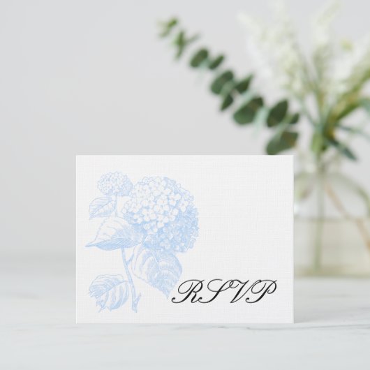 Hydrangea FORMELE WEDDINGINVITATIE RSVP Kaartje (Staand voorkant)