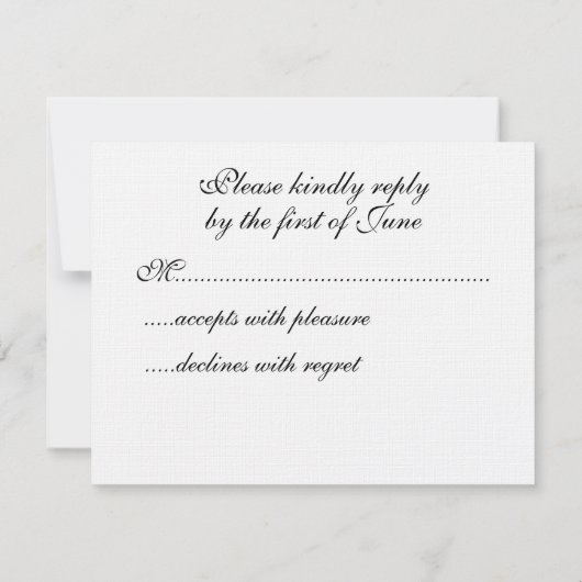 Hydrangea FORMELE WEDDINGINVITATIE RSVP Kaartje (Achterkant)