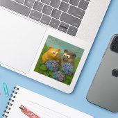 Hydrangea Friends Sticker (Laptop met iPhone)