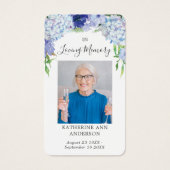 Hydrangea Funeral Memorial Poem Kaart (Voorkant)