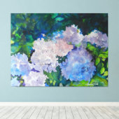 Hydrangea Garden Art Print (Insitu (Houten vloer))