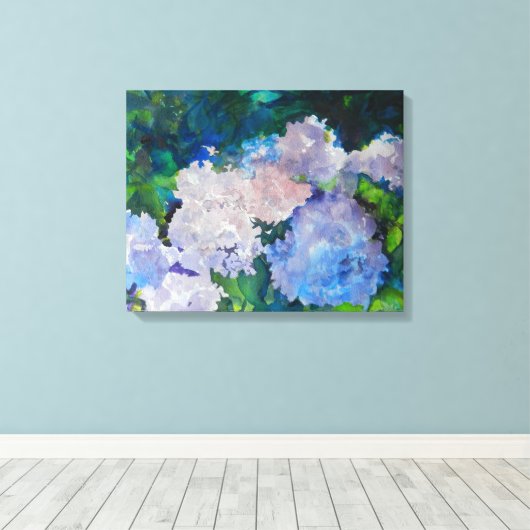 Hydrangea Garden Art Print (Insitu (Houten vloer))