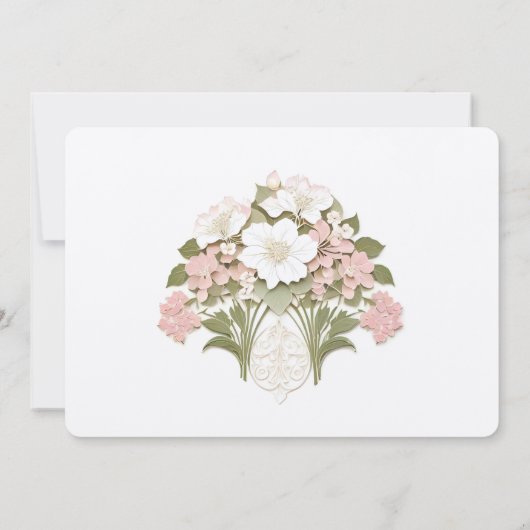 Hydrangea Garden Elegante Pastelbruiloft Uitnodige Kaart (Achterkant)