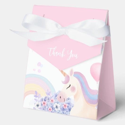 Hydrangea Garden Rainbow Unicorn Baby shower Bedankdoosjes (Voorkant)