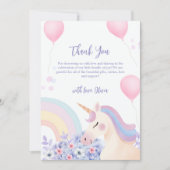 Hydrangea Garden Rainbow Unicorn Baby shower Bedankkaart (Voorkant)