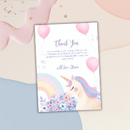 Hydrangea Garden Rainbow Unicorn Baby shower Bedankkaart