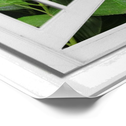 Hydrangea Garden Uitzicht Fake Poster (Hoek)