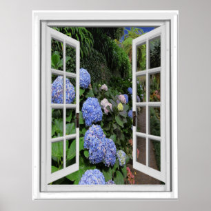 Hydrangea Garden Uitzicht Fake Poster