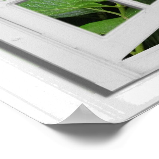 Hydrangea Garden Uitzicht Faux Poster (Hoek)