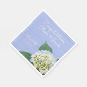 Hydrangea Gefeliciteerd Hout Grain Wedding Servet (Hoek)