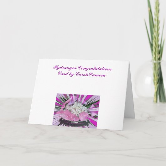 Hydrangea Gefeliciteerd Kaart (Achterkant)