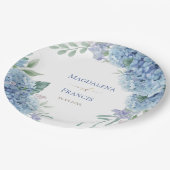 Hydrangea geometrisch lijst | bruiloft papieren bordje (Gekanteld)