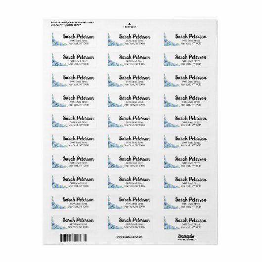 Hydrangea gepersonaliseerd etiket (Full Sheet)