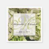 Hydrangea gepersonaliseerde monogram bruiloft servetten (Voorkant)