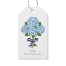 Hydrangea Gift Label, Custom Blue Grandmillenial