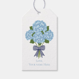 Hydrangea Gift Label, Custom Blue Grandmillenial Cadeaulabel