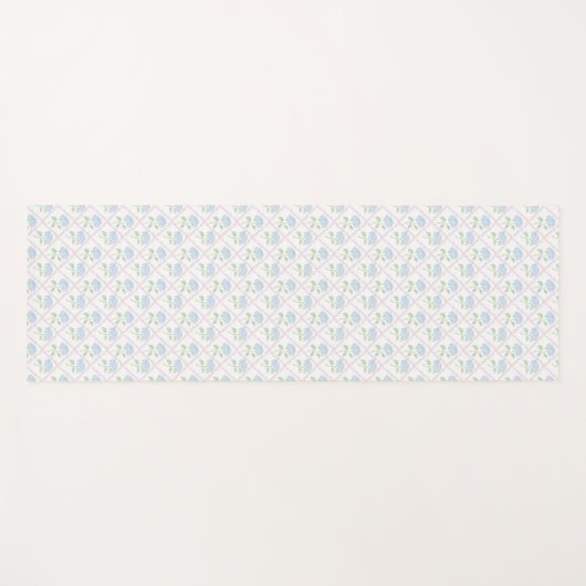 Hydrangea & Gingham Yoga Mat (Voorkant (horizontaal))