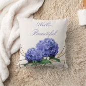 Hydrangea & Gold Elegant Floral Aangepast Kussen (Deken)