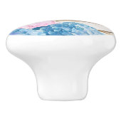 Hydrangea & Gold Elegant Floral Chic Spring Custom Keramische Knop (Zijkant)