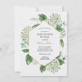 Hydrangea Gold Lijst Baby shower per Mail Kaart (Voorkant)