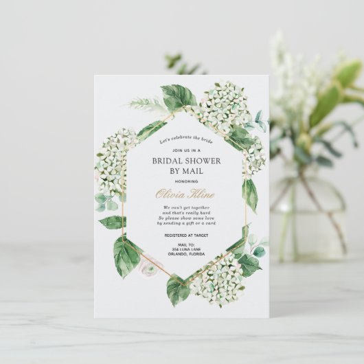 Hydrangea Gold Lijst Vrijgezellenfeest per Mail Kaart (Staand voorkant)