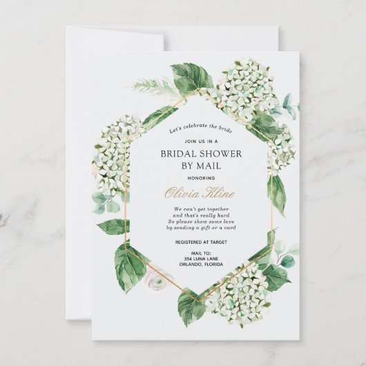 Hydrangea Gold Lijst Vrijgezellenfeest per Mail Kaart (Voorkant)