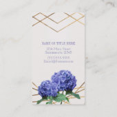 Hydrangea & Gold Lines Elegant Chic Floral Visitekaartje (Achterkant)