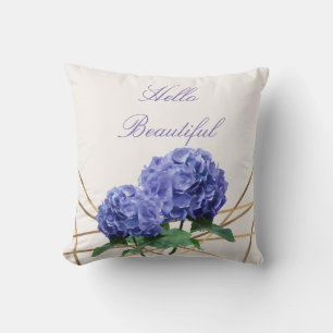 Hydrangea & Goud Elegante Bloemstuk Met Naam Kussen