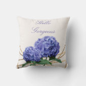 Hydrangea & Goud Elegante Bloemstuk Persoonlijk Kussen (Achterkant)