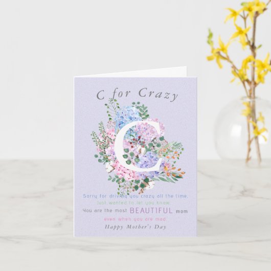 Hydrangea Grappig Moederdag Kaart humor (Gele Bloem)