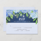Hydrangea Greenery Navy Mason Jar Lights RSVP (Voorkant / Achterkant)