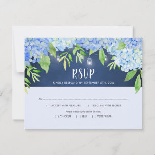 Hydrangea Greenery Navy Mason Jar Lights RSVP Kaartje