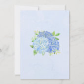 Hydrangea Greenery Navy Mason Jar Lights Wedding Kaart (Achterkant)