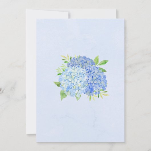 Hydrangea Greenery Navy Mason Jar Lights Wedding Kaart (Achterkant)