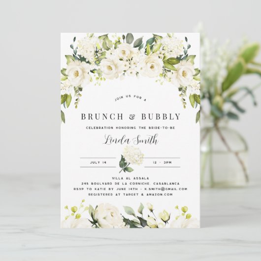 Hydrangea & groen Vrijgezellenfeest Kaart (Staand voorkant)