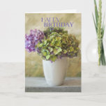 Hydrangea - Happy Birthday Friend Kaart<br><div class="desc">Mooie foto-foto's van hydrangea's die nog leven met een hartverwarmende gelukkige verjaardagsvriend.</div>