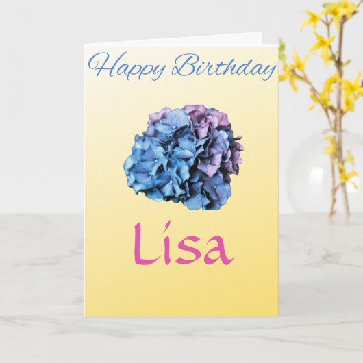 HYDRANGEA HAPPY BIRTHDAY KAART (Gele Bloem)