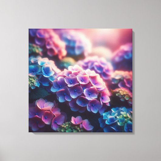 Hydrangea Harmony: De stralende symfonie van de Na Canvas Afdruk (Voorkant)