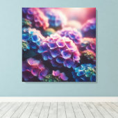 Hydrangea Harmony: De stralende symfonie van de Na Canvas Afdruk (Insitu (Houten vloer))