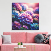 Hydrangea Harmony: De stralende symfonie van de Na Canvas Afdruk (Insitu (Woonkamer))
