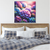 Hydrangea Harmony: De stralende symfonie van de Na Canvas Afdruk (Insitu (Slaapkamer))