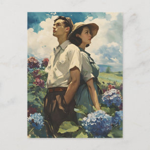 Hydrangea Harmony:  liefde Briefkaart