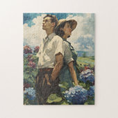 Hydrangea Harmony:  liefde Legpuzzel (Verticaal)