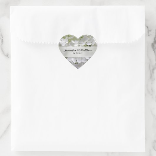 Hydrangea hart bruiloft Sticker (Tas)